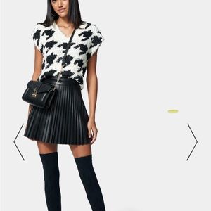GILLI A Line Accordion Faux Leather Skirt